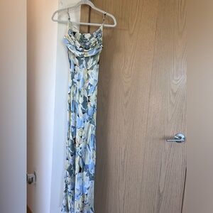 Pink Diamond Multi-color Floral Strapless Maxi Dress